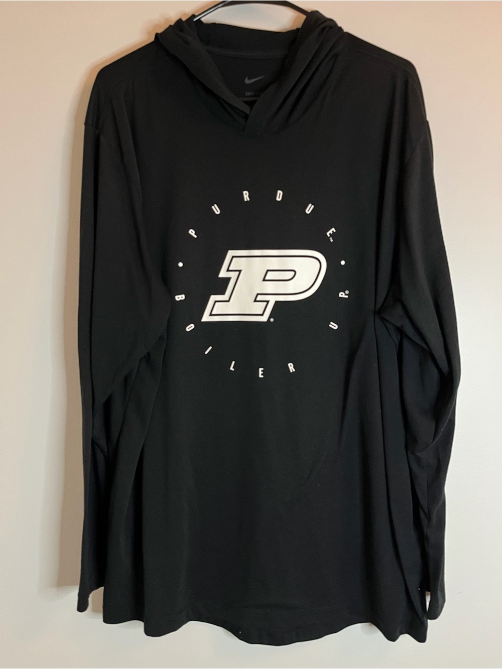 Nike Purdue Boilermakers Hoodie Dri-Fit T-Shirt Pullover Tee Black Men’s XL